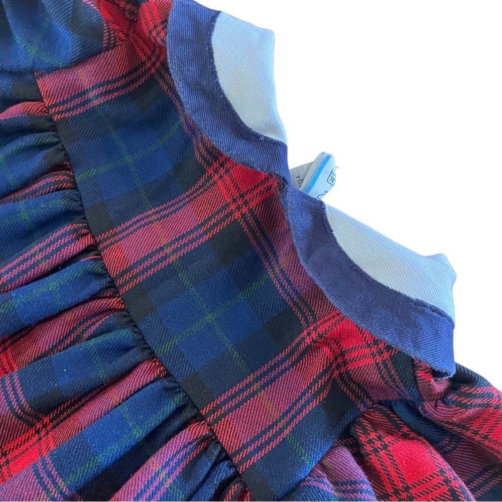 Vintage | 18m Adorable Peter Pan Collar Plaid TeddyBear Dress - Picture 3 of 7